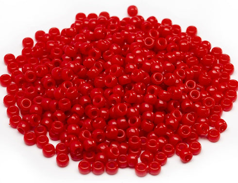1000 Pcs Acrylic Red Pony Beads 6x9mm Bulk Kandi Beads for Friendship Bracelet Necklace Jewelry Making Pens Hair Braiding Kit...