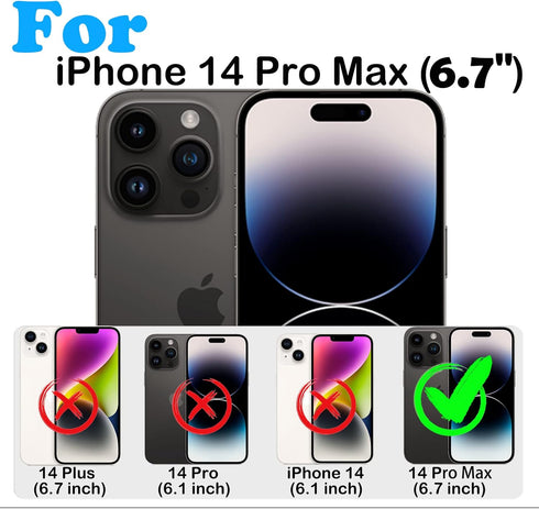 for iPhone 14 Pro Max Case with Belt Clip Holster,Built-in Screen Protector,Heavy Duty Shockproof Drop Proof Military Protective Phone Cover with ...