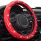 Xizopucy Red Steering Wheel Cover, Leather Car Steering Wheel Cover, Crystal Rhinestones Anti-Slip Soft Accessories for Women and Girl Universal F...