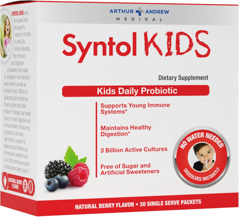Arthur Andrew Medical, Syntol Kids, Daily Probiotic Supplement for Digestive Health and Young Immune Systems, No Sugar or Artificial Sweeteners, B...