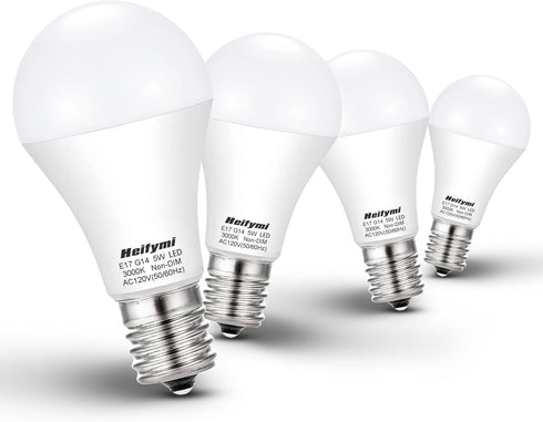 E17 Intermediate Base LED Bulbs, 3000K Warm White, 5 Watts(40W Equivalant), 500 Lumens, Non-Dimmable for Ceiling Fan Chandelier Pendant Light Bulb...