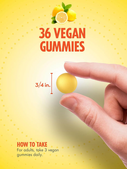 Sundance Vitamin C and Zinc Gummies | 36 Count | Lemon Flavor | Vegan, Non-GMO, and Gluten Free Supplement...