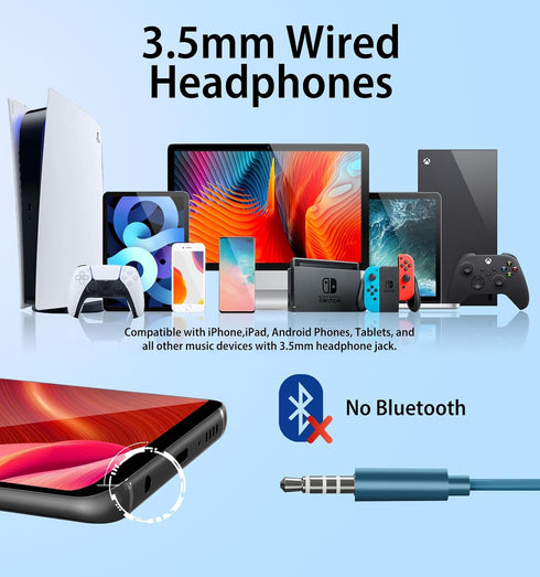Wired Earbuds with Microphone, Wired Earphones in-Ear Headphones HiFi Stereo, Powerful Bass and Crystal Clear Audio, Compatible with iPhone, Andro...