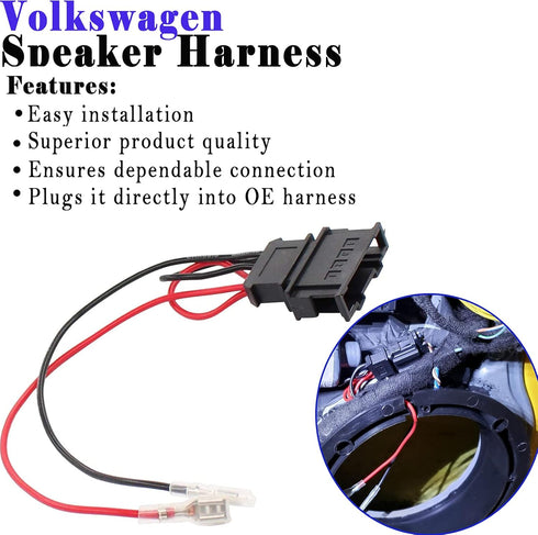 4 Pack Speaker Wire Harness Adapter Replacement for Volkswagen Speaker Harness VW Jetta GLI GTI Beetle Golf Passat Polo Car Speaker Connector Harn...