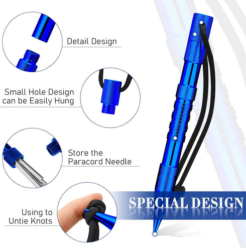 14 Pieces Paracord Tools Needles Paracord FID Set Stitching Set Stainless Steel Lacing Needles Smoothing Tool Knotter with Marlin Spike for Work L...