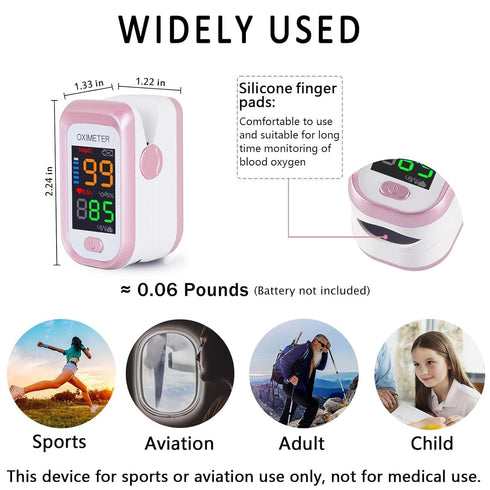 Pulse Oximeter Fingertip, Blood Oxygen Saturation Monitor with Large LED Display, Heart Rate Monitor for Adults, Fingertip Pulse Oximetr, with Lan...