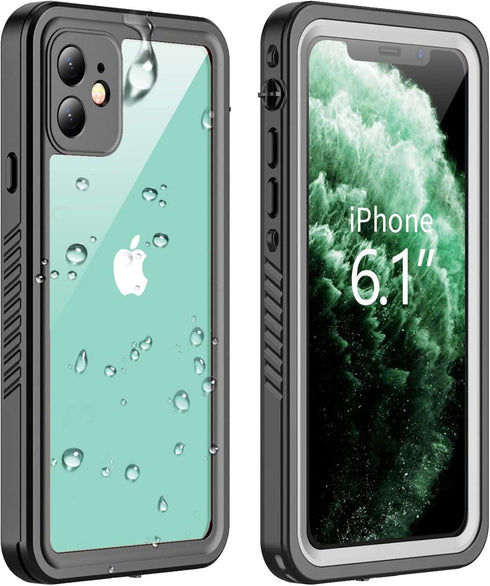 Compatible with iPhone 11 Waterproof Case, Built-in Screen Protector Full-Body Rugged Bumper Sealed Cover Shockproof Dustproof Waterproof Case for...