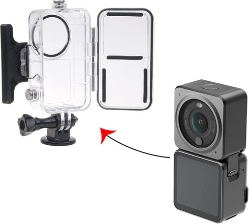Camkix Waterproof Case Compatible with DJI Action 2 Power Combo or DJI Action 2 Dual-Screen Combo -Transparent - Protects Up to 147ft/45M Underwat...