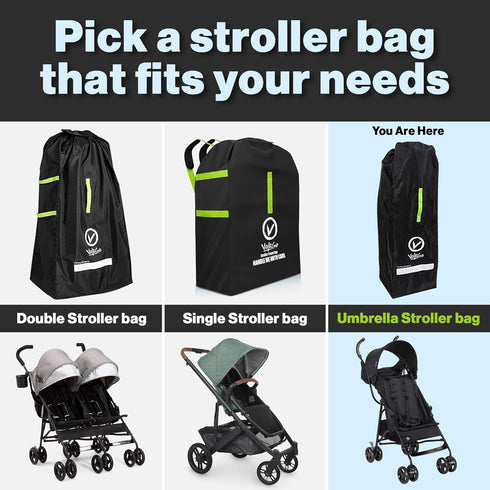 V VOLKGO Stroller Bag for Airplane, Large Cover for Airtravel, Jogger & Umbrella Stroller Cover for Travel - Fits Most Sizes, Gate Check Bag, Heav...