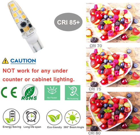 T5 T10 921 194 Wedge Base Landscape 12volt LED Waterproof Light Bulb, 25W Equivalent 3Watt, Warm White 2700K-3000K for Outdoor Landscape RV Camper...