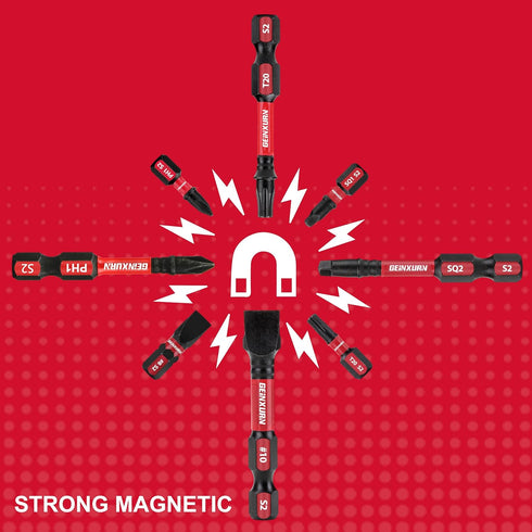 Impact Tough Magnetic Mixed 23Pack Insert Driver Bits, S2 Alloy Steel Screwdriver Power Bits Set with 1Pcs Impact Magnetic Bit Holder...