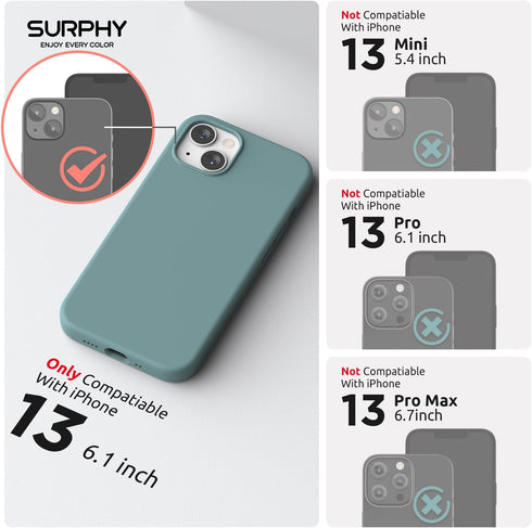 SURPHY Magnetic Case Designed for iPhone 13 Case Compatible with MagSafe (6.1 inch 2021 Release), Liquid Silicone Phone Case with Microfiber Linin...