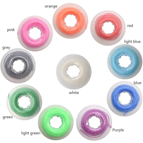 10 Pcs Dental Orthodontic Elastic Chain Power Chains for Brace,15ft/Roll (Long, Multi-colors)...