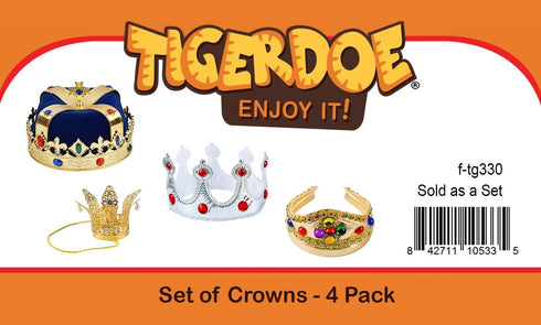 Tigerdoe Kings Crown - Royal King Crowns and Princess Crown - Queen Costume Accessories (4 pack Crowns)...