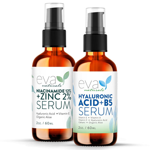 12% Niacinamide Serum & Hyaluronic B5 Serum Bundle For Smooth Bright & Youthful Skin - Pore Minimizer & Moisturizer for Skin - Reduce Dark Spots, ...