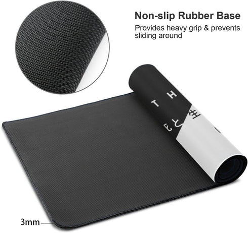 Black and White Cherry Blossom Mouse Pad Gaming Large Mouse Pad Japanese XL Mousepad Extended Long Big Desk Mat Stitched Edges Non-Slip Rubber Bas...