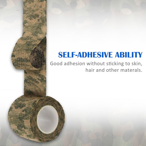 EKIND Multi-functional Self-Adhesive Camouflage Tape Wrap, Waterproof and Non-Slip for Hunting Guns, Knife Handles, Camping Gear and More - 14.7ft...