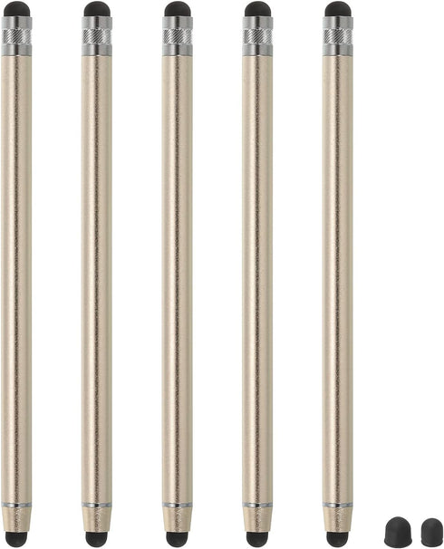 MECCANIXITY 5pcs Stylus Pens for Touch Screens with 2 Extra Tips Dual Rubber Tips Capacitive Stylus Universal Tablet Pen Sensitivity Precision, Ch...