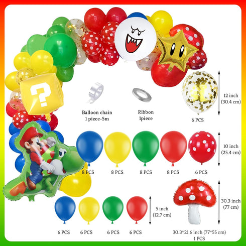 Video Game 8th Birthday Party Supplies, Level Up Letter Balloons, Boo Balloon, Balloons Arch for Kids 8th Birthday Decorations...