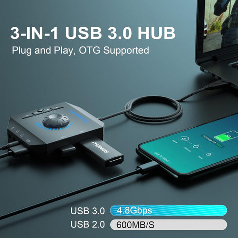 T10 External Sound Card, PHOINIKAS USB Audio Adapter for PC Windows, Mac, Linux, Laptops, Desktops, Stereo Sound Card with 3.5mm Interface & USB I...