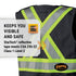 Pioneer Hi Vis Tear-Away Mesh Back Safety Vest for Me - Reflective Tape, 4 Pockets - Construction, Traffic, Security - Black...