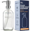 MaisoNovo Hand Soap Dispenser for Bathroom | 16.9 fl oz Clear Glass Silver Pump x 1...