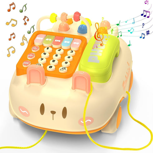 WXX Baby Phone Toy with Piano Music Game Children Pretend Phone,Cartoon Rabbit Styling Kids Cell Phone Toy with Light Parent-Child Interactive Gam...