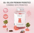 Unichi Pre & Probiotics Gummy, 60+ Billion Probiotics Combined with Prebiotic for Digestive Wellness and Inner Balance, NON-GMO, Yogurt Flavour, 6...