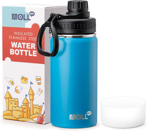 Kids Water Bottle with Spout Lid-12 oz Small Insulated Sports Water Flask for School-Reuasble Stainless Steel Vacuum Travle Leak Proof Water Bottl...