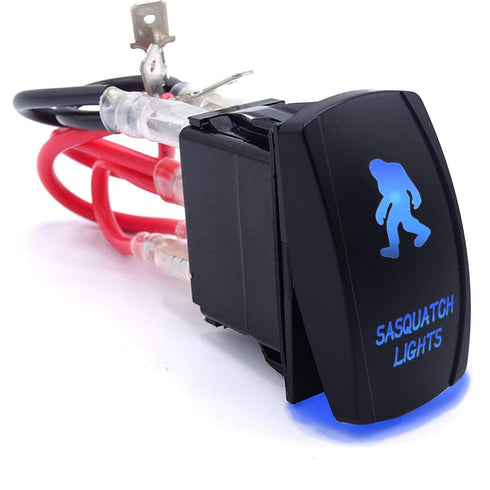 Dasen Rocker Switch 3PCS Laser Sasquatch & Rear & LED Lights Toggle Switch Blue Compatible with ATV UTV SUV...