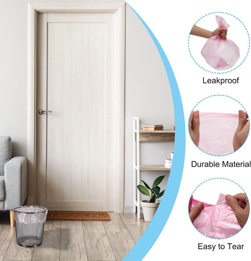 PATIKIL 4 Gallon Trash Bags, 3 Rolls / 60 Counts Thicken Rubbish Bags Portable Small Garbage Bags for Office Bedroom Kitchen, Grey...