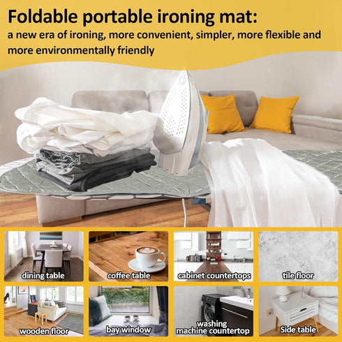 Sukh 1Pcs Magnetic Ironing Mat Blanket - Foldable Ironing Mat Portable Ironing Board for Ironing Clothes Heat Resistant Mat Portable Double Sided ...