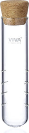 VIVA Travel Glass Tea Infuser Tube with Cork Lid - For Brewing Tea On The Go...