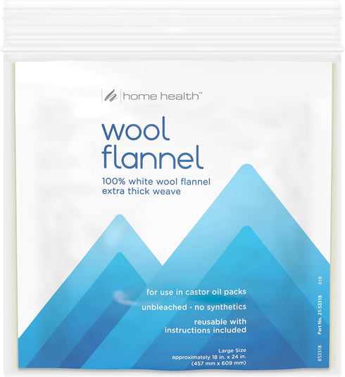 Home Health Wool Flannel - 100% White Wool, Extra Thick Weave, Unbleached, No Synthetics, For Castor Oil Packs, Reusable - Cruelty-Free, Eco-Frien...