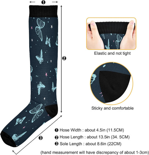 Pretty Butterfly Compression Socks for Women Men,Knee High Stockings for Athletic Sports,Running,Travel (20-30mmHg), C06S20017...