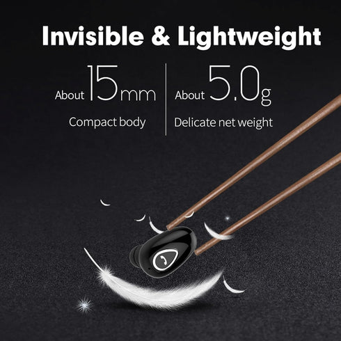 Smallest Single Tiny Mini Invisible Earbud Wireless Bluetooth Earpiece Earplug Discreet Hidden Ear Bud for Work Cell Phone, Small Bluetooth Headse...