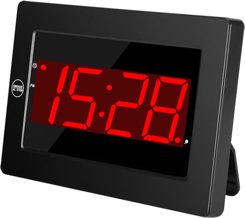 Digital Wall Clock Battery Operated - LED Display Digital Alarm Clock Battery Powered Only, Brightness Adjustable, 12/24Hr...
