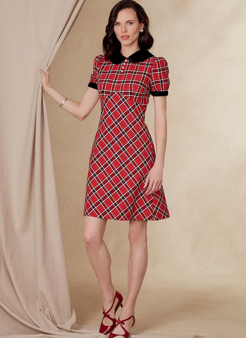 Vogue Misses' Empire Waist Dress Sewing Pattern Kit, Code V1822, Sizes 8-10-12-14-16, Multicolor...
