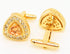 14K Gold Plated Triangle Gem Stone Cufflinks for Men Wedding Dress Men Crystal Cufflink for Shirt Party Birthday Anniversary Dress...