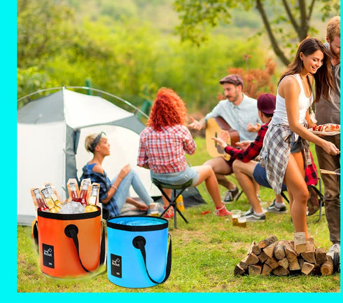 Collapsible Buckets, Camping Water Storage Container 5 Gallon(20L) Portable Folding Bucket Wash Basin for Travelling Camping Hiking Fishing Boatin...