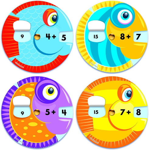 Carson Dellosa EZ-Spin Addition Math Manipulative, 18 Piece Bulletin Board Cutouts, Addition Bulletin Board and White Board Decorations, Math Clas...