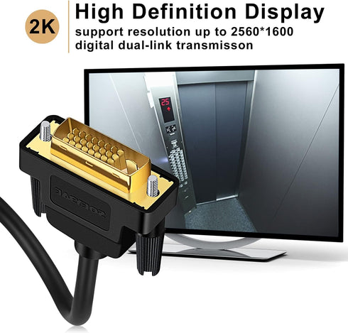 DVI to DVI Cable 3ft DVI-D 24+1 Cable Male to Male Digital Video Monitor Cable,Support 1920x1200,for Gaming, DVD, HDTV and Projector......