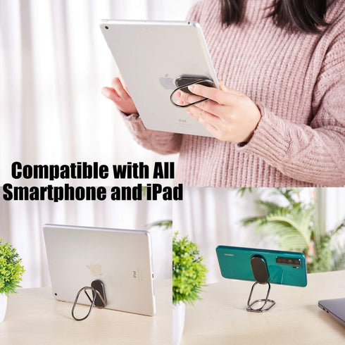 Phone Ring Holder Finger Kickstand Foldable Cellphone Stand 360° Degree Rotation Metal Ring Grip Holder for Magnetic Car Mount Compatible with iPh...