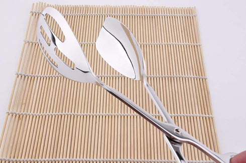 KEBE 2-PACK Serving Tongs for Buffet Party Catering, Thickening Food Serving Salad Cake Bread Kitchen Tongs, Stainless Steel...