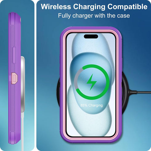 for iPhone 15 Plus Case, with Built in Screen Protector Heavy Duty Drop Protection, Full Body Rugged Shockproof Dust Proof Protective Phone Cover ...