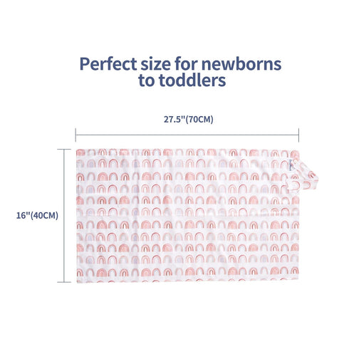 Baby Diaper Changing Pad Wipeable Portable Changing Pad, Foldable Travel Changing Mat for Baby, Newborns Toddlers Shower Gifts 2Pack?Rainbow, 16"x...