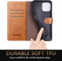 SUANPOT for iPhone 12/12 Pro 6.1" Leather Wallet Case with RFID Blocking, Card Holder, Shockproof Flip Cover, Light Brown...