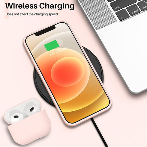 ORNARTO Compatible with iPhone 12 Case, Compatible with iPhone 12 Pro Case, Slim Liquid Silicone 3 Layers Full Covered Soft Gel Rubber Phone Case ...