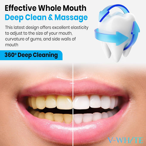 V-White U-Shaped Replacement Head for Ultrasonic Toothbrush - New Improved Design, 75% Faster, Effective Whole Mouth Deep Clean & Massage, Thinner...