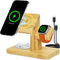 Wireless Charging Station for Apple, 20W Fast 3 in 1 Wireless Charger Stand, Bamboo Charging Station for iPhone 15/14/13/12 Pro/Max/Plus, for Appl...